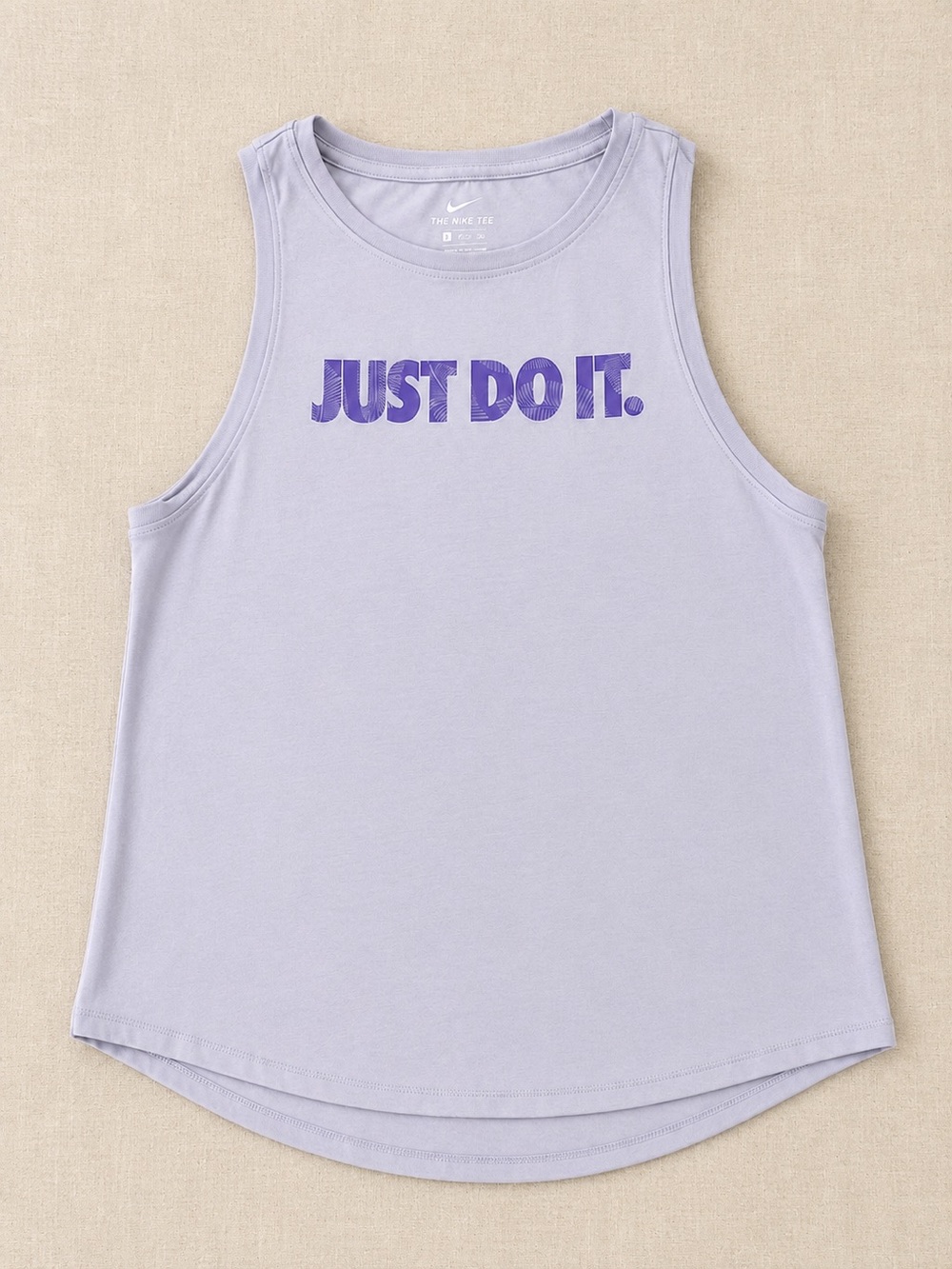 Nike Just Do It Graphic Muscle Tank Top Lavender Women’s Small S Athletic